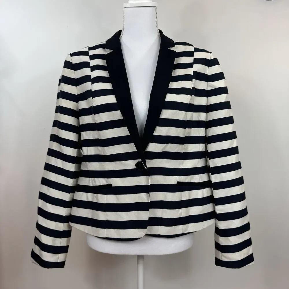 Women’s PXL Nautical Stripe Blazer Navy Cream Stripe Classiccore Preppy Academia
